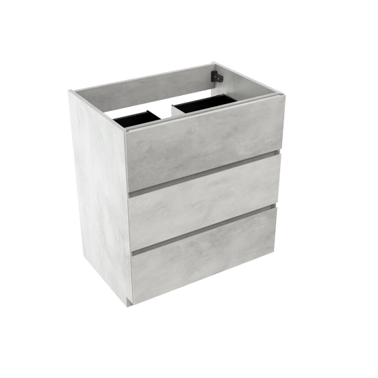 Storke Edge staande wastafelonderkast 75 x 52 cm beton zilvergrijs 3 lades