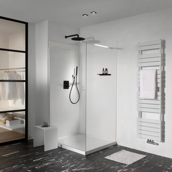 Balmani Piatto Duschrückwand 90 x 220 cm Solid Surface Sahara