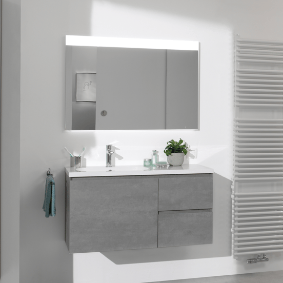 Storke Lucera rechthoekig badkamerspiegel 100 x 70 cm met spiegelverlichting en anti-damp