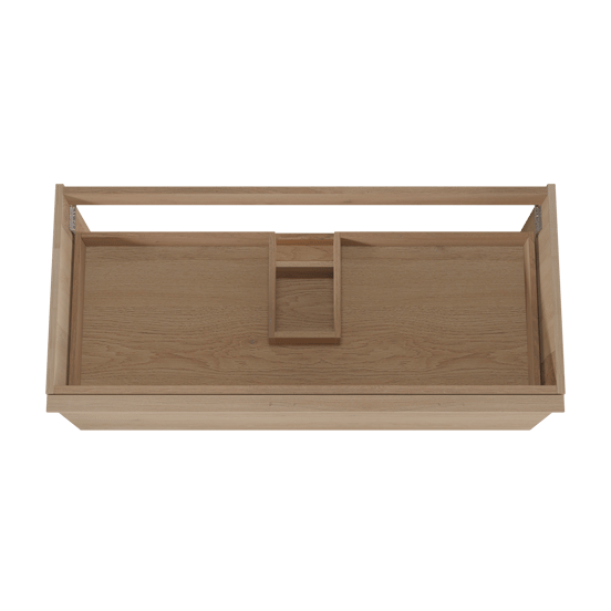 Balmani Forma meuble sous-lavabo suspendu nervure horizontale 120 x 55 cm chêne naturel 2 tiroirs