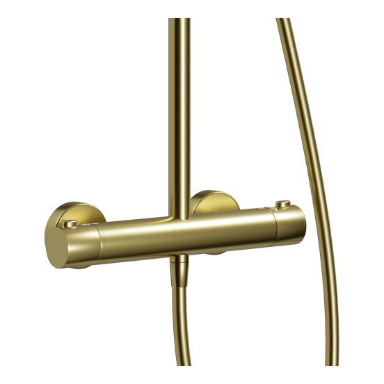 Linie Neptunus opbouw regendoucheset thermostatische kraan Brushed Gold