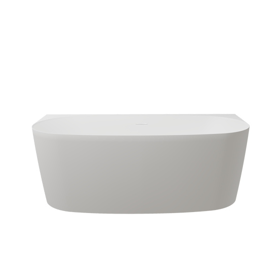 Luca Varess Sutilo Ovale halb freistehende Badewanne: 160 x 75 cm, Acryl, Weiß matt