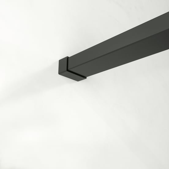 Balmani Framed douche à l'italienne 160 x 210 cm verre transparent profil noir mat