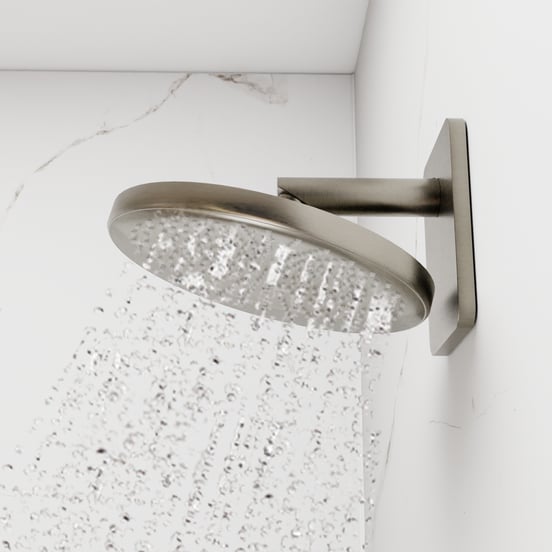 Blaufoss Onos 250 Tête de douche rond 25 cm avec bras de douche support mural Brushed Coolmetal