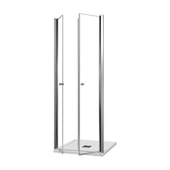 Luca Varess Kuresa Dusche Pendeltür, 80 x 200 cm, Klarglas, Chrom Profil, glänzend