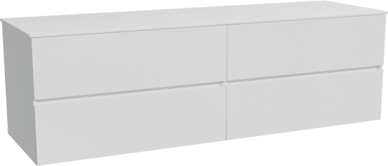 Storke Edge zwevend badmeubel 170 x 52 cm mat wit met Tavola enkel of dubbel wastafelblad in solid surface mat wit