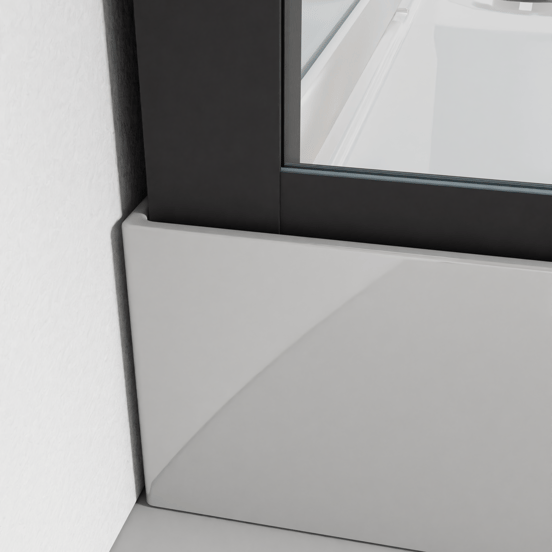 Luca Varess Talan douchecabine met schuifdeuren 90 x 90 cm helder glas mat zwart profiel