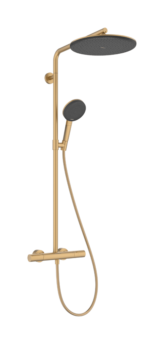 Hansgrohe Raindance Alive S Puro Showerpipe Duschsystem 300 1jet mit Ecostat Element Thermostat, Brushed Bronze