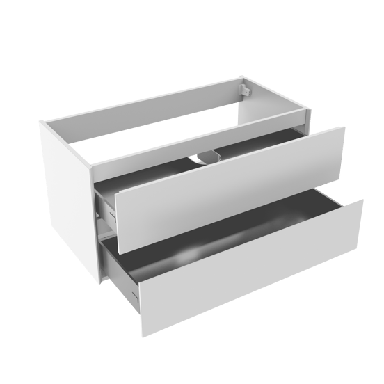 Storke Edge zwevende wastafelonderkast 105 x 52 cm Hoogglans Wit 2 lades