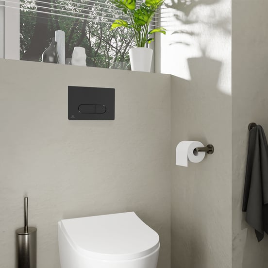 Oleas M1 bedieningspaneel Mat Zwart voor Ideal Standard ProSys inbouwreservoir