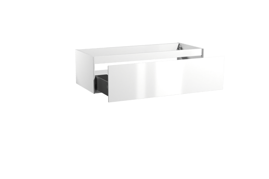 Storke Edge hängender Waschbeckenunterschrank: 120 x 52 cm, Weiß glänzend, 1 Schublade