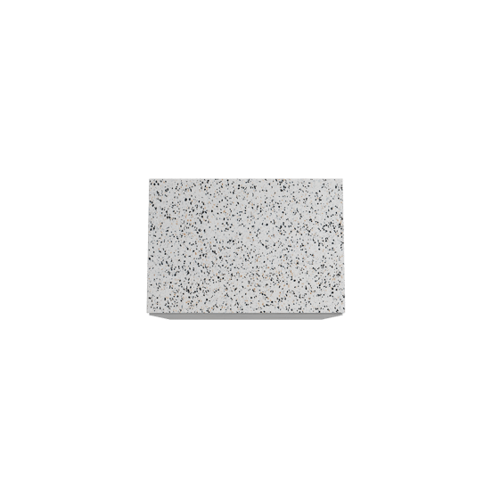 Storke Edge meuble salle de bains à poser 75 x 52 cm béton gris foncé avec Tavola tablette simple en blanc/noir mat terrazzo