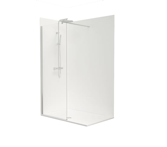 Luca Varess Silk Duschrückwand: 140 x 220 cm, Acryl, Weiß matt