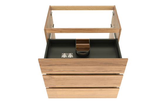 Balmani Lucida staande wastafelonderkast 90 x 55 cm teakhout 3 lades