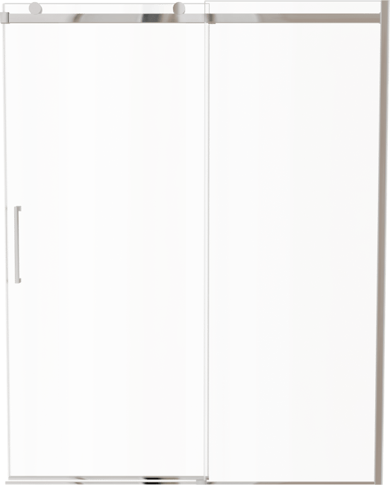 Luca Varess Boltano porte coulissante 160 cm x 200 cm verre transparent chrome profil