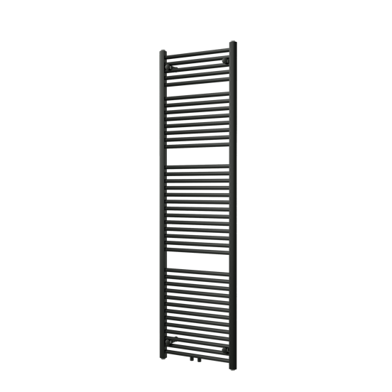 Vipera Kanza Einzel Handtuchheizkörper 50 x 180 cm Elektrische Heizung Schwarz matt Seiten- und Mittelanschluss 800W, inkl. Widerstand 