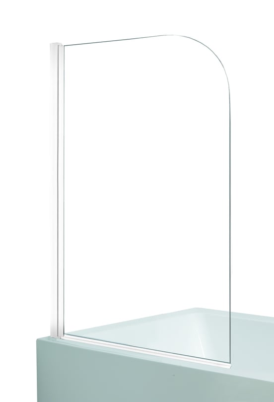 Linie Palma Badewannenaufsatz: 80 cm, Klarglas, Weißes Profil