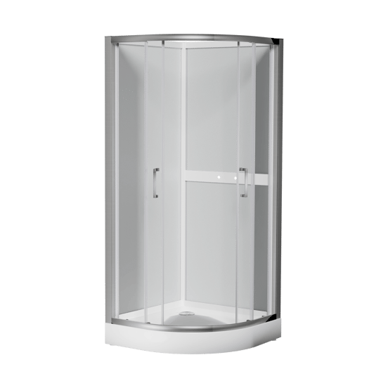 Luca Varess Talan cabine de douche quart-de-rond avec portes coulissantes 90 x 90 cm verre transparent profil chrome mat