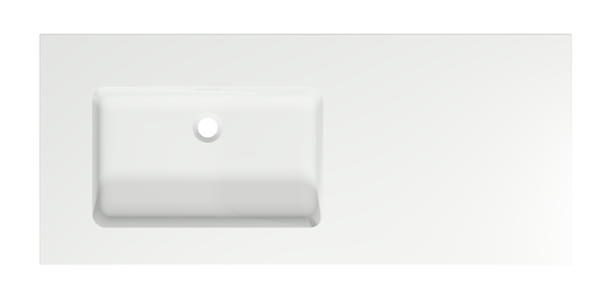 Storke Mata asymmetrisch linkse wastafel matte solid surface 120 x 52 cm combinatie kast 45 cm