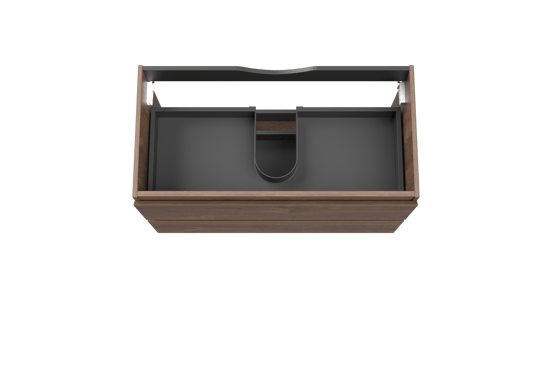 Linie Lado meuble sous-lavabo suspendu 90 x 46 cm chêne brun 2 tiroirs