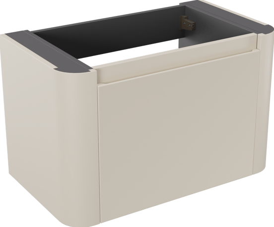 Storke Soft zwevende wastafelonderkast 80 x 46 cm Sand mat 2 lades