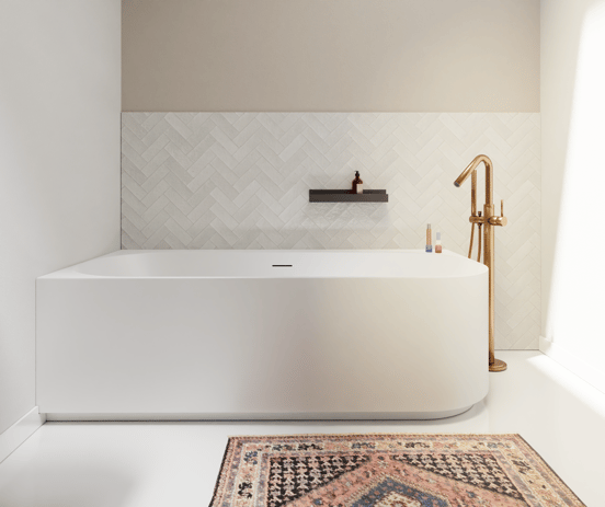 Luca Varess Laguna baignoire d'angle gauche duo 170 x 85 cm acrylique blanc mat