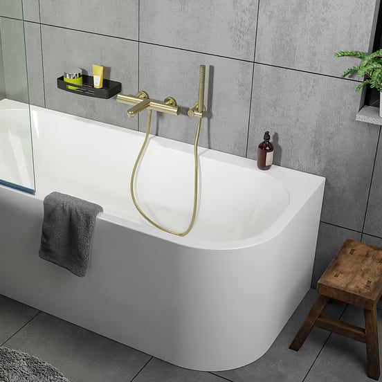 Blaufoss Apollo robinet baignoire robinet thermostatique montage mural extérieur Brushed Champagne Gold