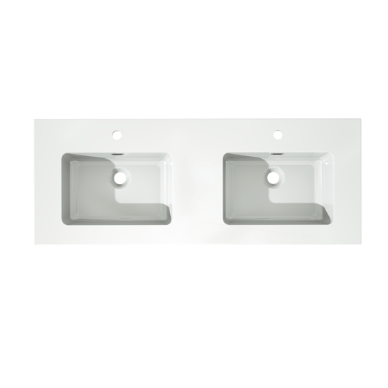 Storke Diva dubbele wastafel glanzend composiet marmer 120 x 46 cm