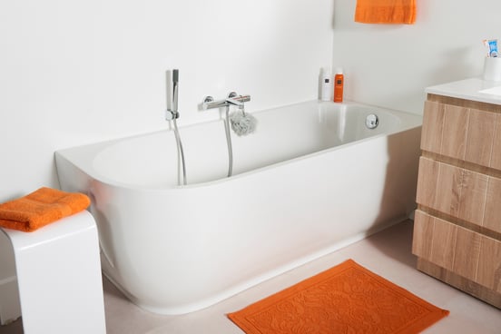 Linie Paulo baignoire d'angle droite simple 170 x 70 cm acrylique blanc mat