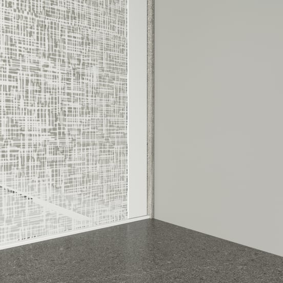 Balmani BMSS douche à l'italienne 90 x 200 cm verre lin blanc profil blanc mat