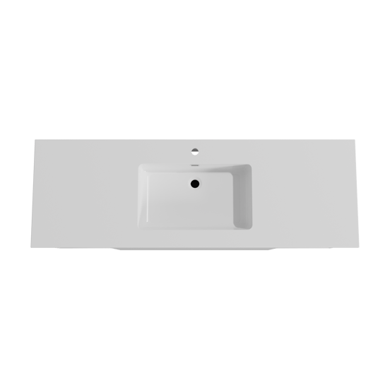 Storke Edge zwevend badmeubel 155 x 52 cm hoogglans wit met Diva enkele wastafel in composietmarmer hoogglans wit