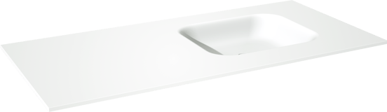 Balmani Tablo Arcato vasque asymétrique droite Solid Surface mat 120 x 55 cm, crépine non incluse