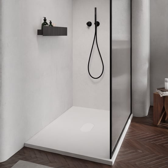 Balmani Artic douchebak 90 x 90 cm top solid mat wit