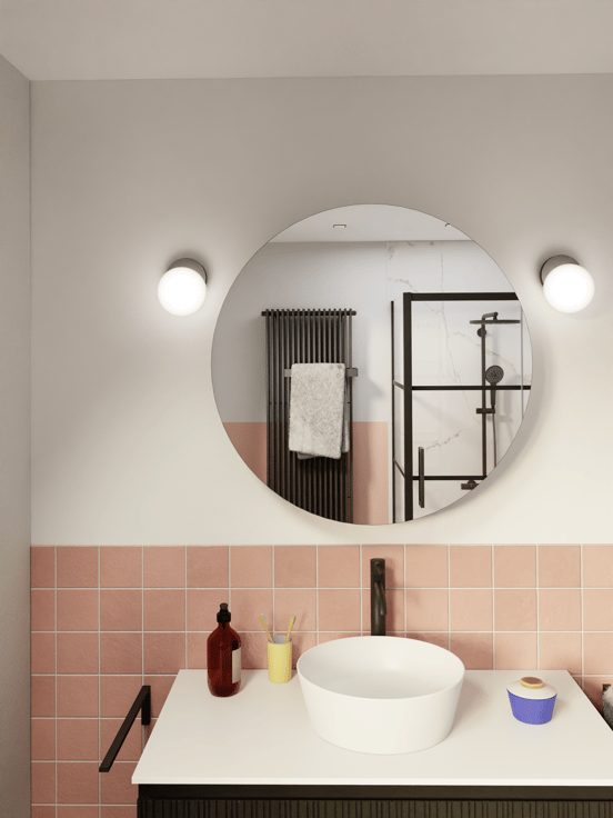 Storke rond spiegelkast 75 x 75 cm mat zwart