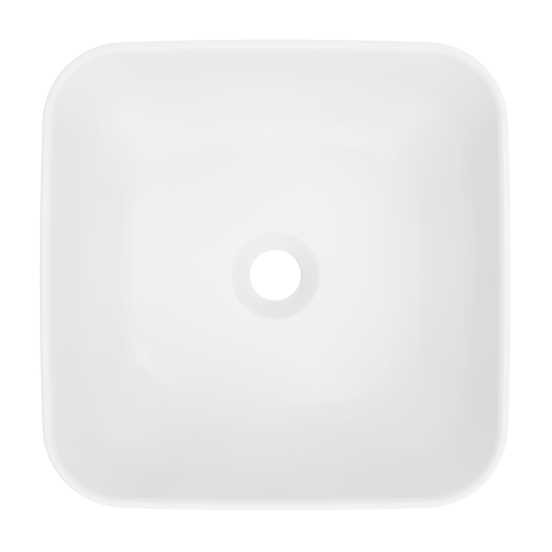 Luca Varess Messina Aufsatzwaschbecken: Weiß matte Keramik, quadratisch, 36 x 36 cm