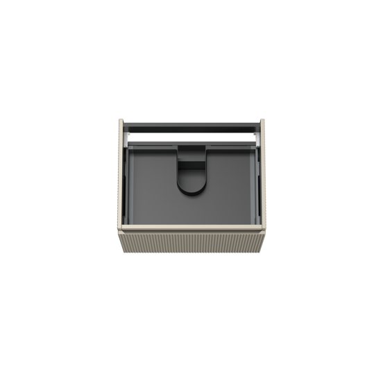 Storke Ribs zwevende wastafelonderkast 65 x 52 cm zijdegrijs 2 lades