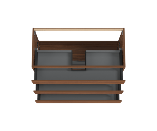 Balmani Lucida stehend Bad-Unterschrank 120 x 55 cm, Amerikanischer Nussbaum, 3 Schubladen