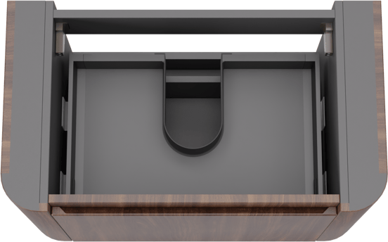 Storke Soft zwevende wastafelonderkast 80 x 46 cm Notenhout 2 lades