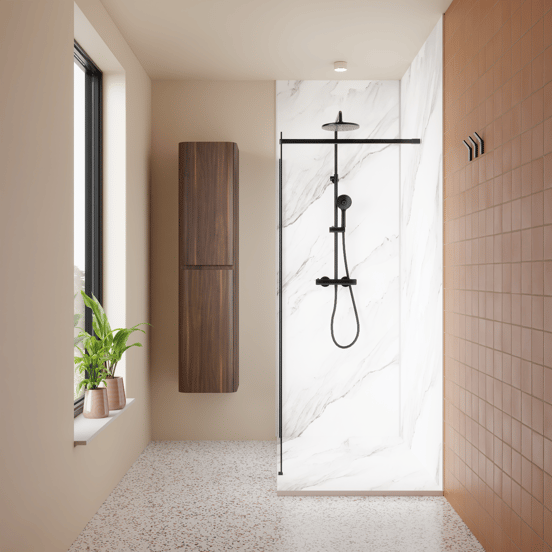 Luca Varess Suite douchebak 140 x 90 cm composietmarmer Marble White 