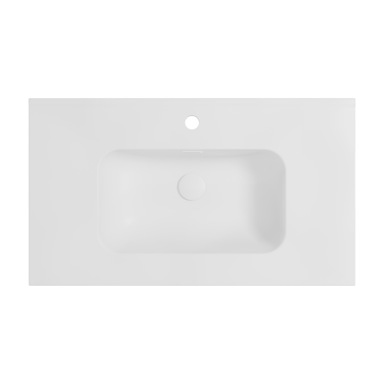 Balmani Nostra enkele wastafel porselein mat wit 80 x 46 cm
