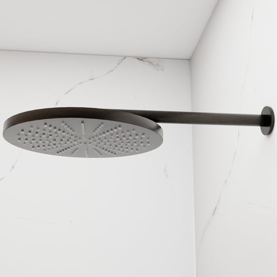 Blaufoss Nola 300 Tête de douche rond 30 cmavec support mural Brushed GunMetal