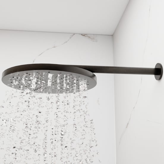 Blaufoss Nola 300 Tête de douche rond 30 cmavec support mural Brushed GunMetal