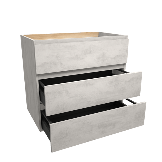 Balmani Lucida staande wastafelonderkast 90 x 55 cm beton zilvergrijs 3 lades