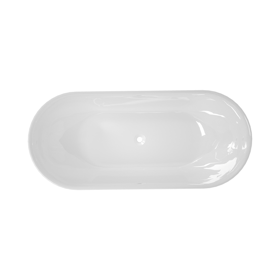 Luca Varess Mercuria Ovale Freistehende Badewanne: 170 x 76 cm, Acryl, Weiß glänzend