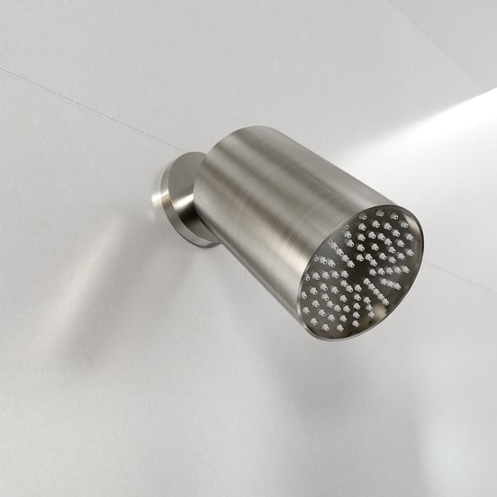 Blaufoss Luxor 90 Duschkopf Rund, 14 x 9 cm, Wandmontage, Brushed Coolmetal