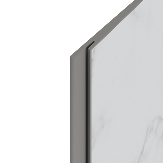 Linie Plato set douchewandbekleding set 120x210 & 90x210 cm pvc witte marmer look Trentino