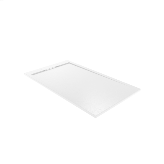 Balmani Indus receveur de douche 140 x 80 cm marbre composite blanc mat structure en ardoise