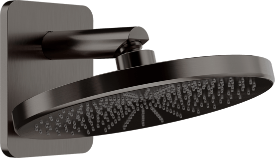 Blaufoss Onos 250 Tête de douche rond 25 cm avec bras de douche support mural Brushed GunMetal