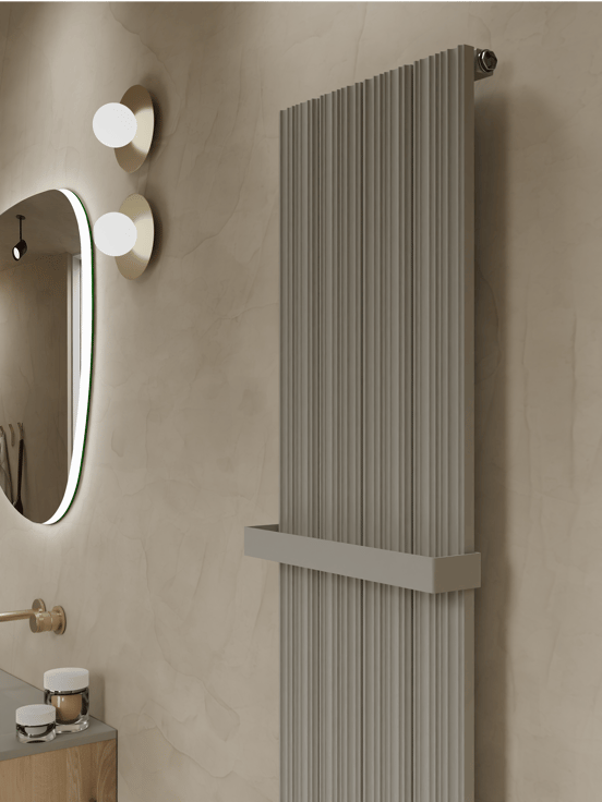 Vipera Mares enkele handdoekradiator 37,5 x 180 cm centrale verwarming zijdegrijs zij- en middenaansluiting 1085W