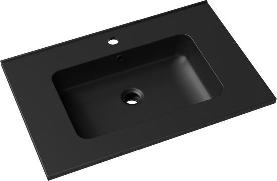 Linie Vano plan simple marbre composite Noir Mat 70 x 46 cm